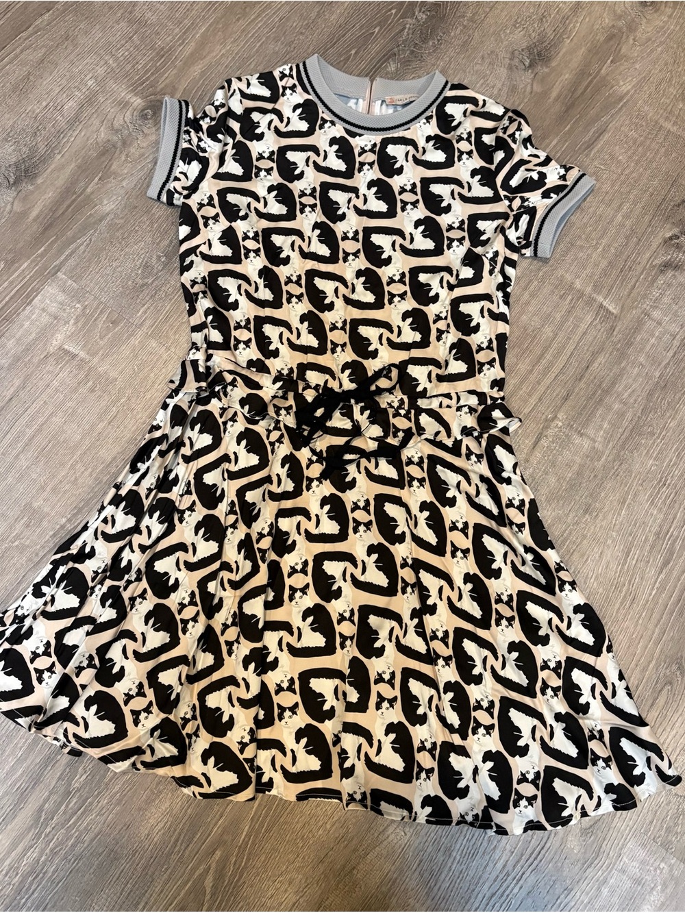 Paul & Joe Sister Bambina Tuxedo Cat Print New Dress Size 36EU